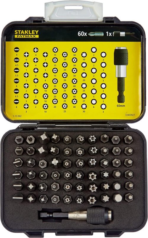 Stanley 1-13-902 Bit Set, 1/4 Drive, 61 Pieces