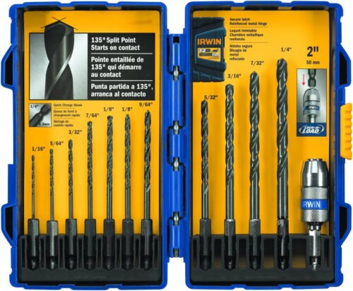 IRWIN Tools Black Oxide Metal Index Drill Bit Set with Case, 29-Piece (3018004)
