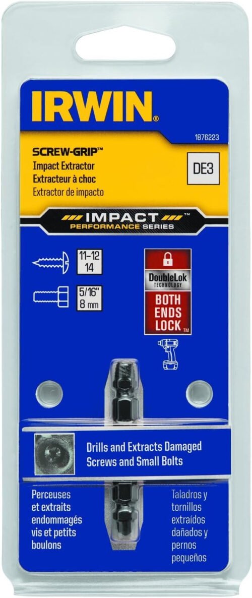 IRWIN Tools Impact Performance Series Screw Grip Double-Ended Screw Extractor Insert Bits